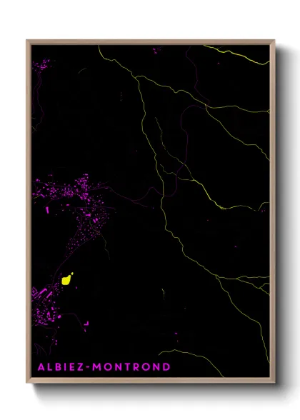 Une affiche de carte sur Albiez-Montrond