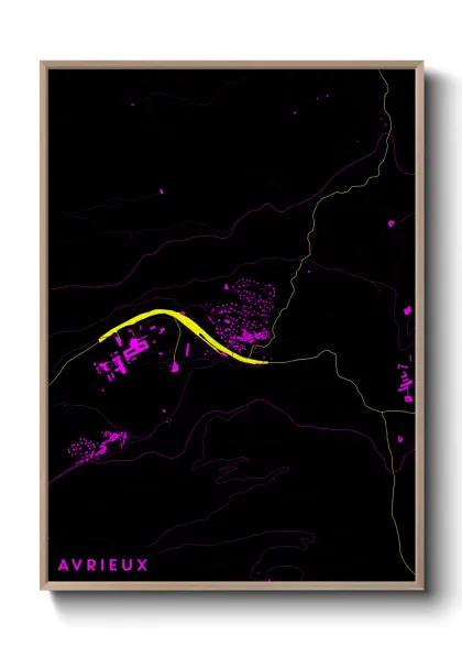 Une affiche de carte sur Avrieux