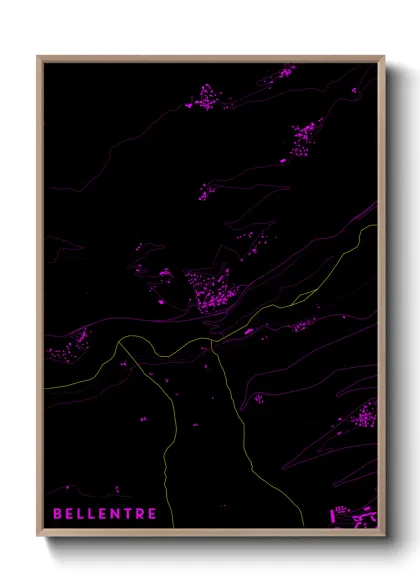 Une affiche de carte sur Bellentre