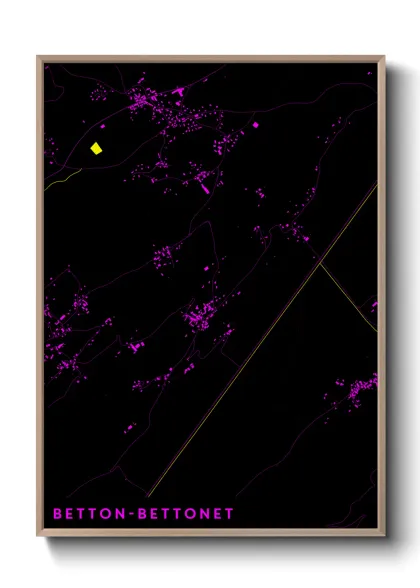 Une affiche de carte sur Betton-Bettonet