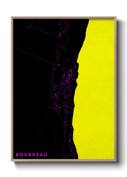 Une affiche de carte sur Bourdeau