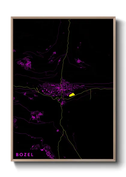 Une affiche de carte sur Bozel