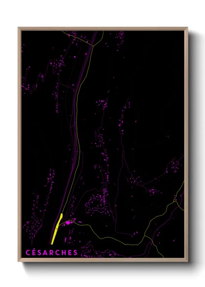 Une affiche de carte sur Césarches