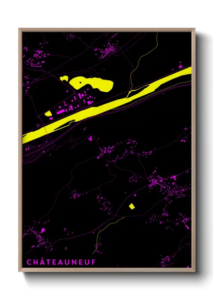 Une affiche de carte sur Châteauneuf