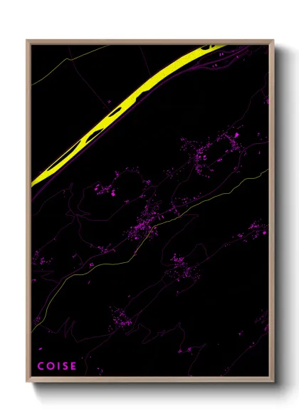 Une affiche de carte sur Coise