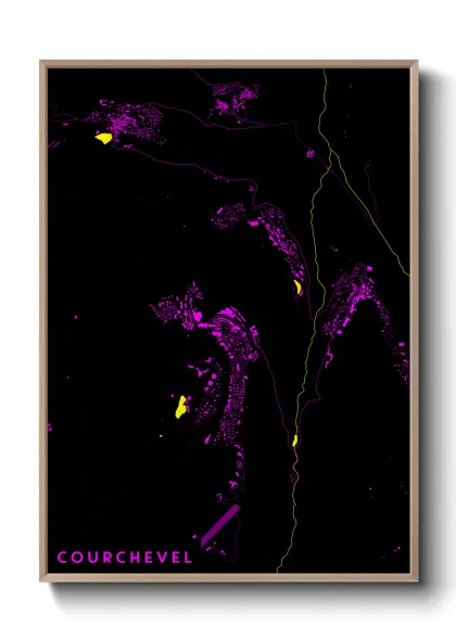 Une affiche de carte sur Courchevel