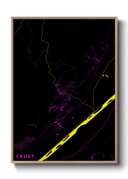 Une affiche de carte sur Cruet