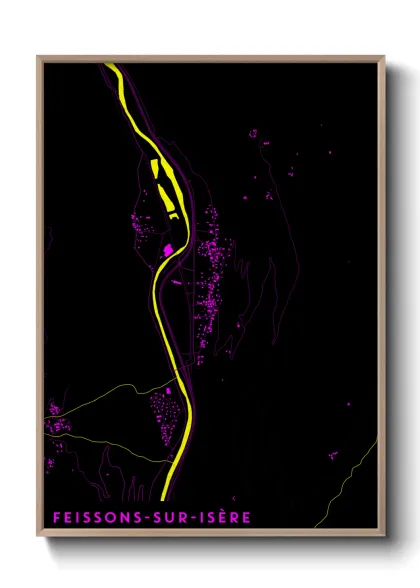 Une affiche de carte sur Feissons-sur-Isère