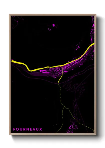 Une affiche de carte sur Fourneaux