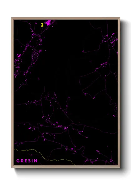 Une affiche de carte sur Gresin