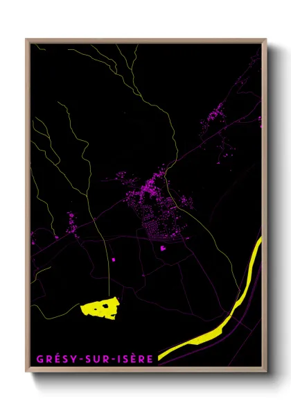 Une affiche de carte sur Grésy-sur-Isère