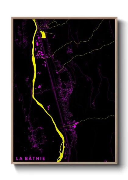 Une affiche de carte sur La Bâthie
