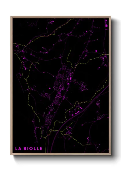 Une affiche de carte sur La Biolle