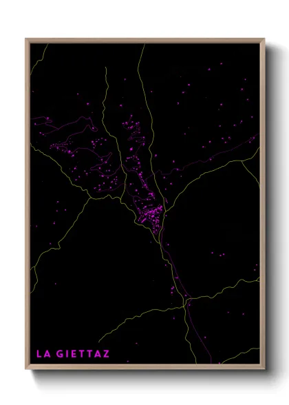 Une affiche de carte sur La Giettaz