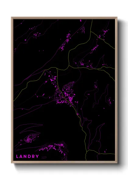 Une affiche de carte sur Landry