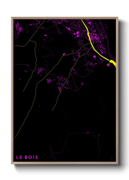 Une affiche de carte sur Le Bois