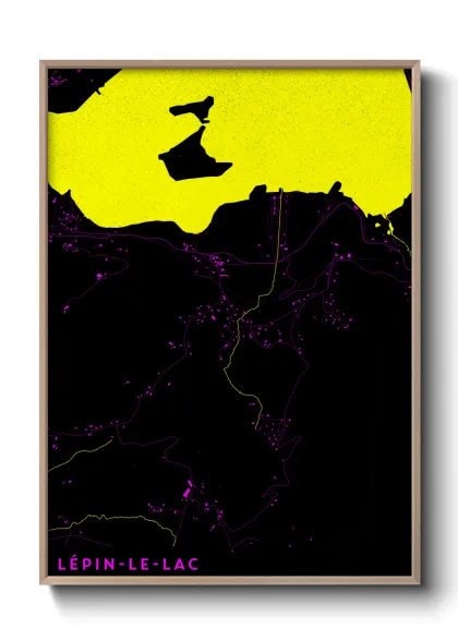 Une affiche de carte sur Lépin-le-Lac