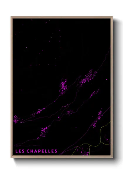 Une affiche de carte sur Les Chapelles