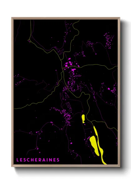Une affiche de carte sur Lescheraines