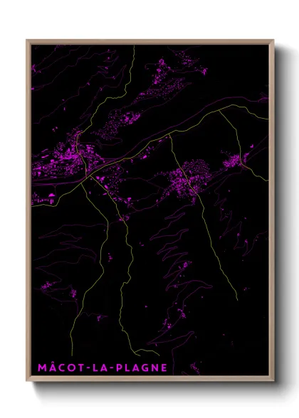 Une affiche de carte sur Mâcot-la-Plagne
