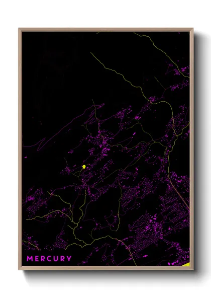 Une affiche de carte sur Mercury