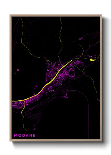 Une affiche de carte sur Modane