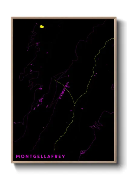 Une affiche de carte sur Montgellafrey