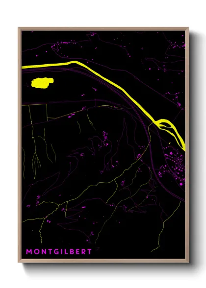 Une affiche de carte sur Montgilbert