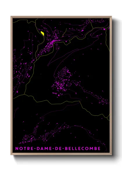 Une affiche de carte sur Notre-Dame-de-Bellecombe