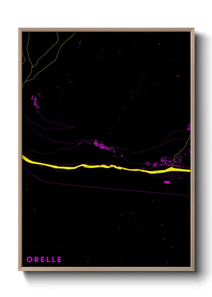 Une affiche de carte sur Orelle