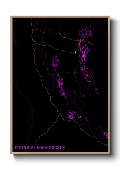 Une affiche de carte sur Peisey-Nancroix