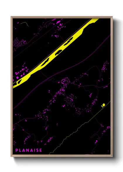 Une affiche de carte sur Planaise