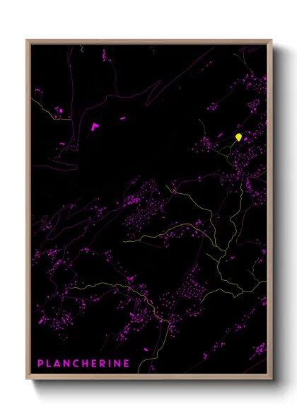 Une affiche de carte sur Plancherine