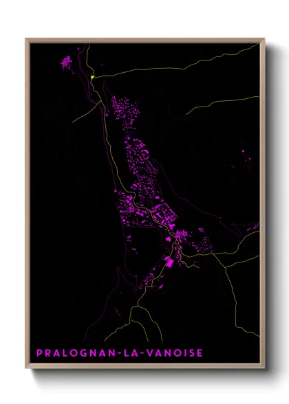 Une affiche de carte sur Pralognan-la-Vanoise