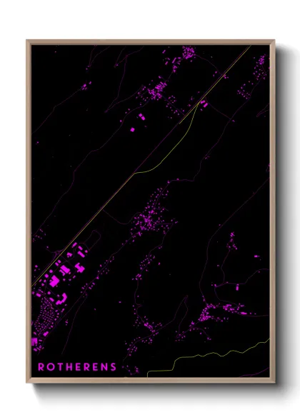 Une affiche de carte sur Rotherens