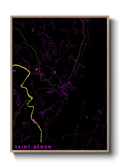 Une affiche de carte sur Saint-Béron