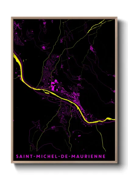Une affiche de carte sur Saint-Michel-de-Maurienne