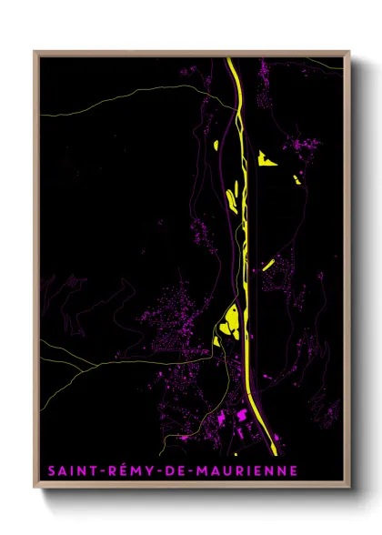 Une affiche de carte sur Saint-Rémy-de-Maurienne