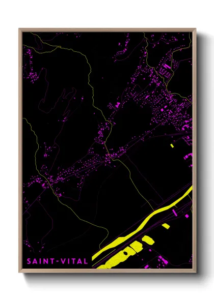 Une affiche de carte sur Saint-Vital