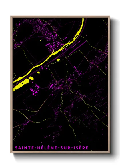 Une affiche de carte sur Sainte-Hélène-sur-Isère