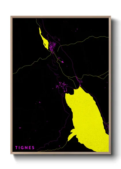 Une affiche de carte sur Tignes