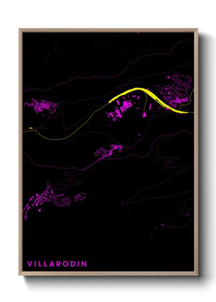 Une affiche de carte sur Villarodin