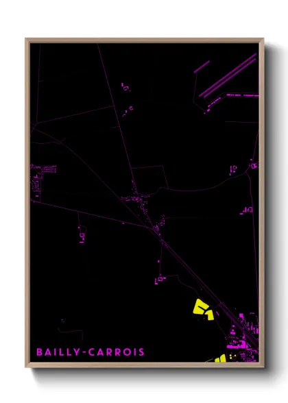 Une affiche de carte sur Bailly-Carrois