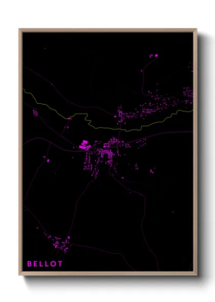 Une affiche de carte sur Bellot