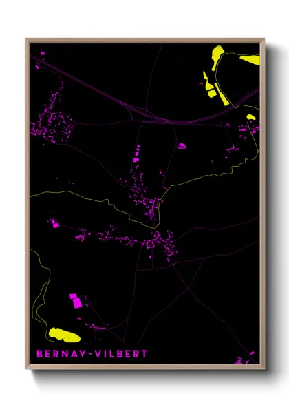 Une affiche de carte sur Bernay-Vilbert
