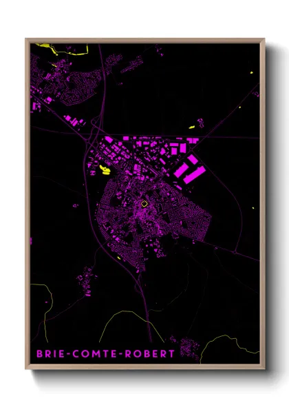 Une affiche de carte sur Brie-Comte-Robert