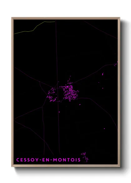 Une affiche de carte sur Cessoy-en-Montois