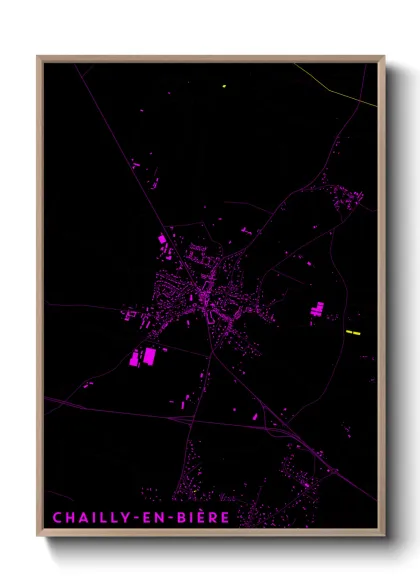 Une affiche de carte sur Chailly-en-Bière