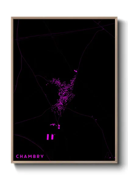 Une affiche de carte sur Chambry