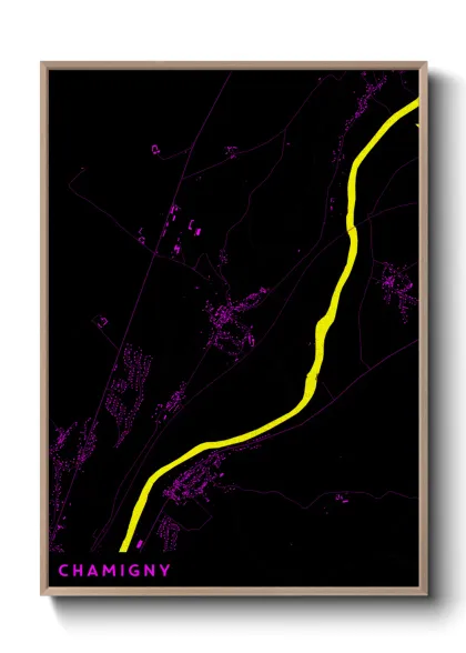 Une affiche de carte sur Chamigny